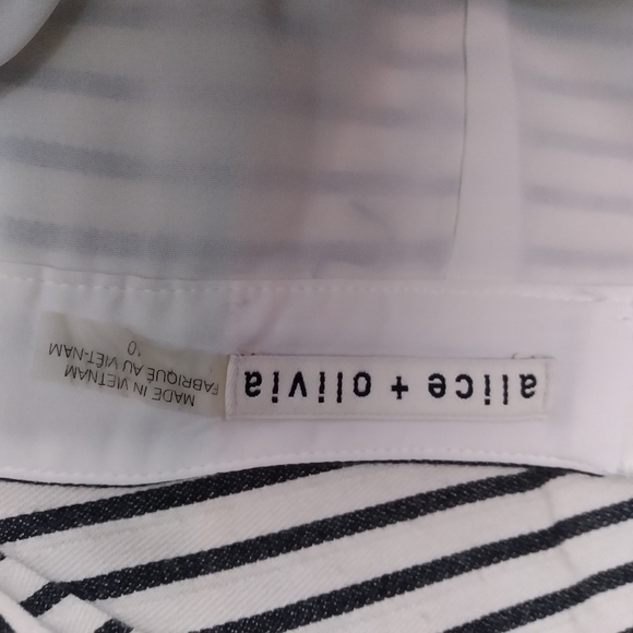 ALICE+OLIVIA Striped Midi Skirt w/Deep Front Vent - Picture 6 of 8